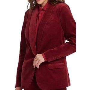 NYDJ Women Tuxedo Jacket in Wild Currant Regular Fit Size Large Business Causal
